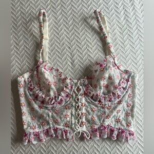 For Love & Lemons Blooms Bustier Top